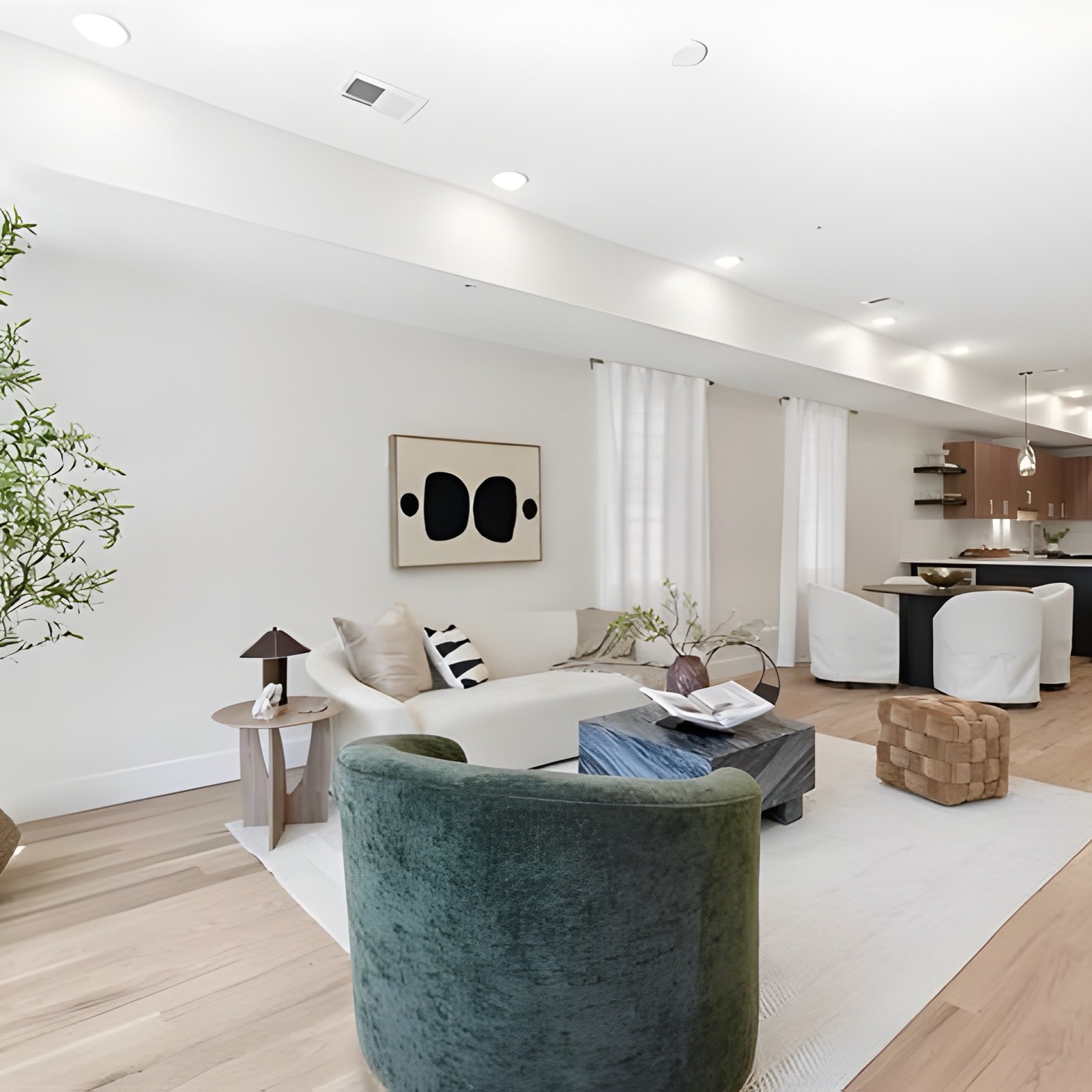 A bright, styled Terrane listing interior